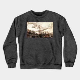 Away He Flew - Peter Pan at Kensington Gardens - Arthur Rackham Crewneck Sweatshirt